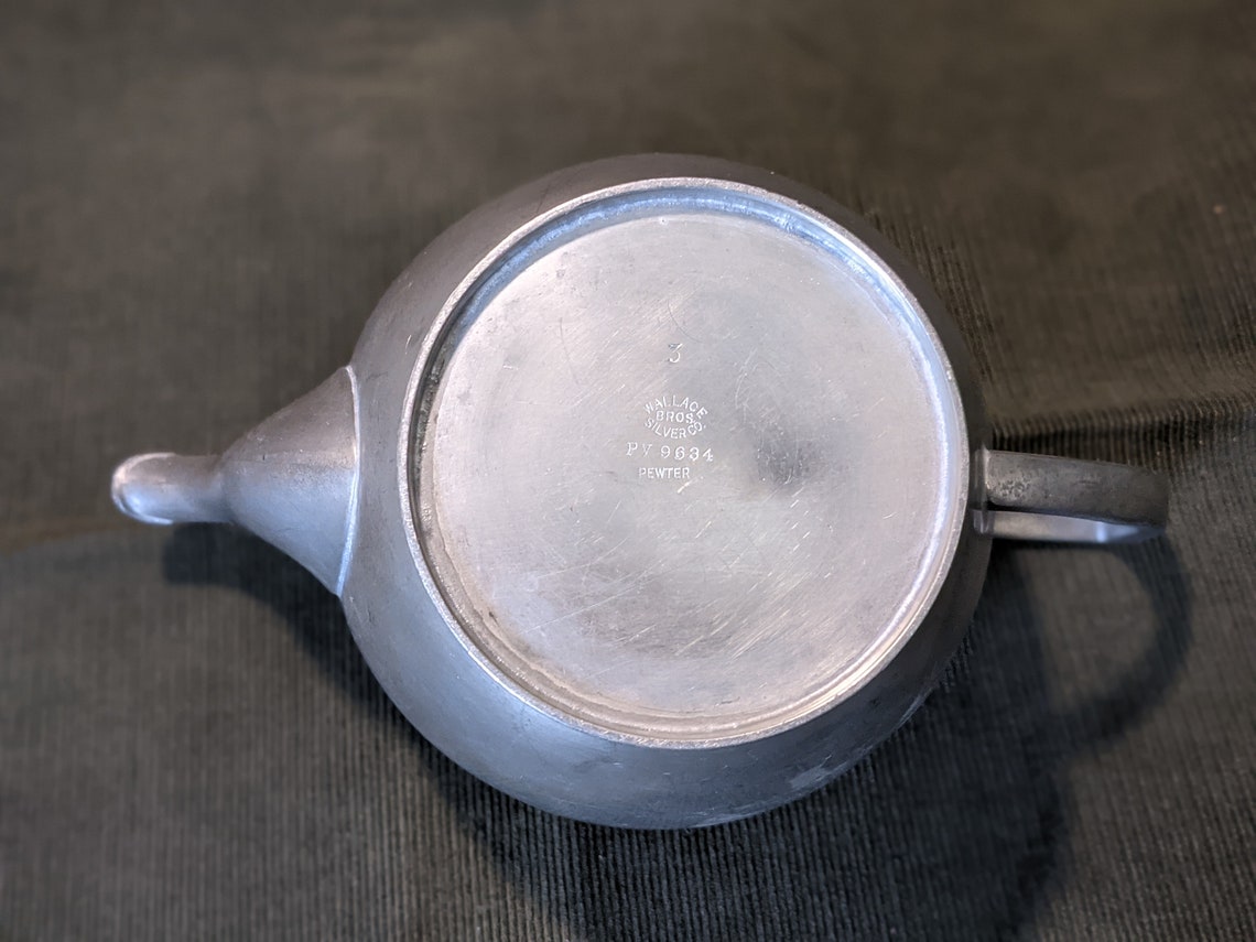 Awesome Wallace Bros Silver Pewter Teapot with Hinged Lid Etsy