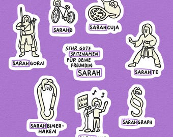 Spitznamen für Sarah, Sticker Bundle, 8er
