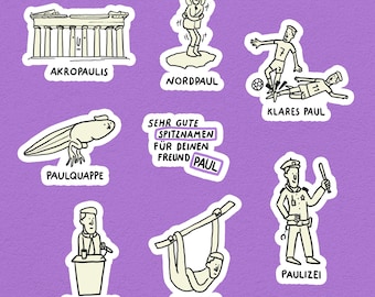 Spitznamen für Paul, Sticker Bundle, 8er