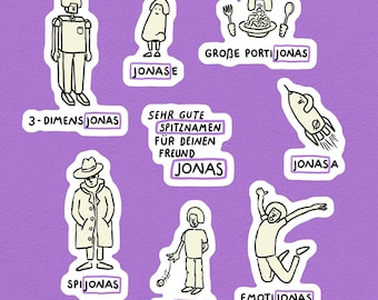 Spitznamen für Jonas, Sticker Bundle, 8er
