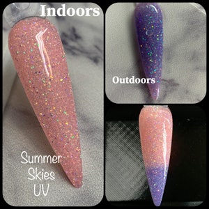 Summer Skies UV Dip Powder, dip powder for nails, nail dip powder, nail dip, dip nail, dip powders, dip nail powder, acrylic, nails, glitter