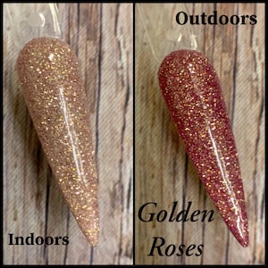 Golden Roses Dip Powder, nail dips, dip for nails, dip powder nails, gift for her, gift for nail enthusiast, dipping powder for nails, nails