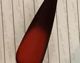 Polvo para inmersión Temptress, de negro a rojo, inmersión para uñas, polvo para uñas, uñas de inmersión, regalo para ella, polvos para uñas de inmersión, inmersión térmica, Día de San Valentín