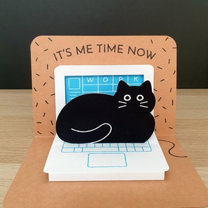 Cartão pop-up de gato - Agora é minha vez