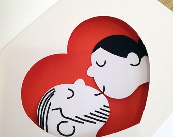Carte d'anniversaire personnalisée - Portrait pop-up