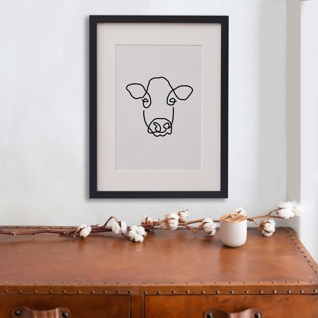Cow Printable Wall Art | Digital Download | Print | Home Decor | Black