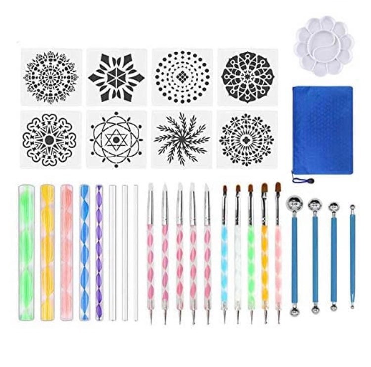 32 Pieces Mandala Dotting Tools Set Including Mandala Stencil | Etsy
