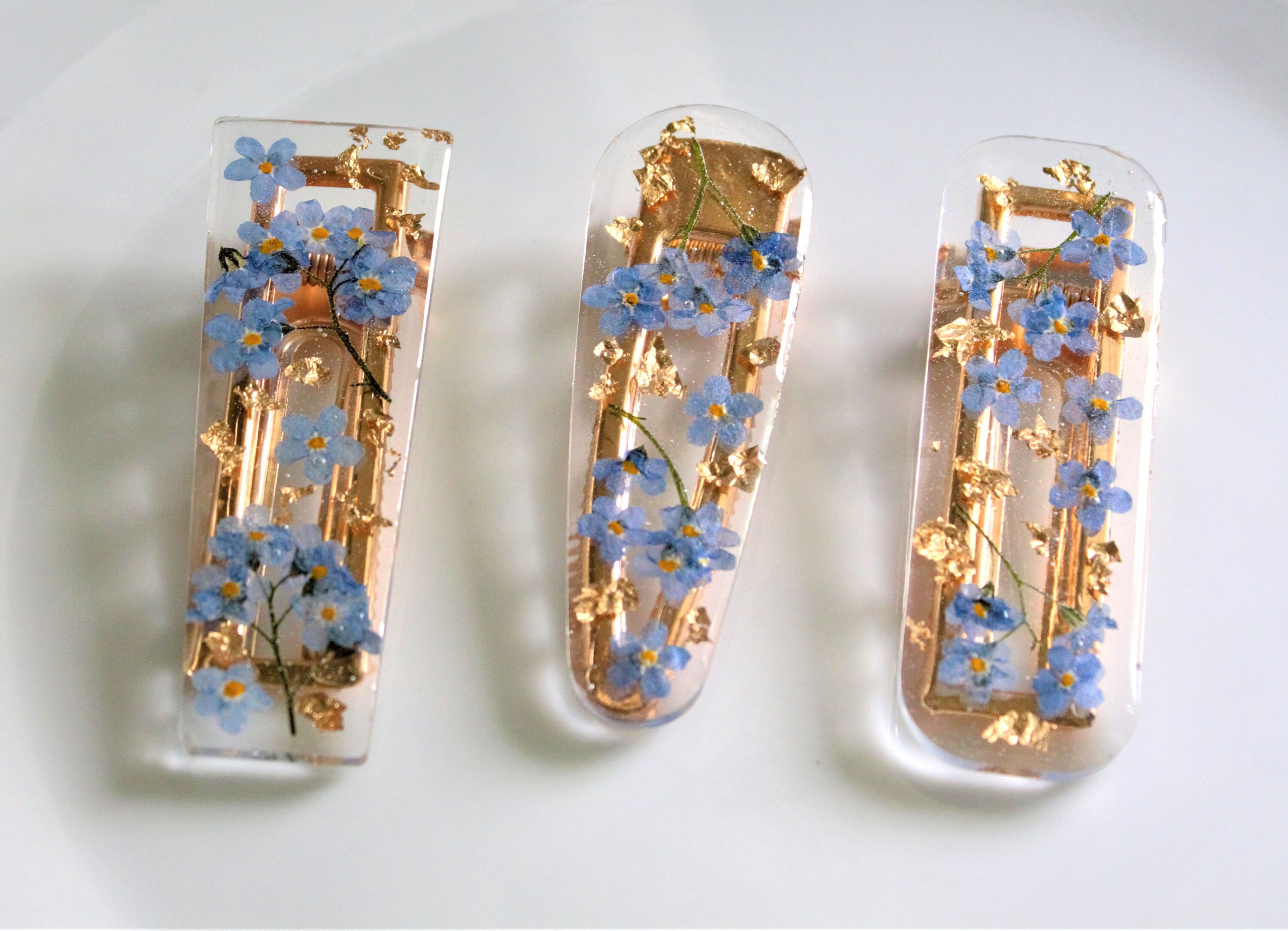 Pressed flower hair clips. Hair accessory. Resin hair Etsy