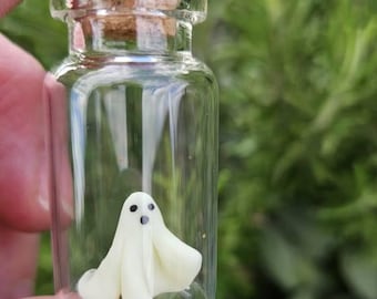 Ghost in a bottle, adopt a ghostie, pet ghost, glow in the dark, friendly ghost,