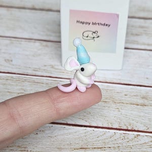 Tiny birthday present, miniature mice in a matchbox, pet gift for him,