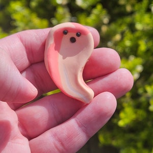 Ghostie worry pebble, sensory stone, Halloween gift, pocket buddy,