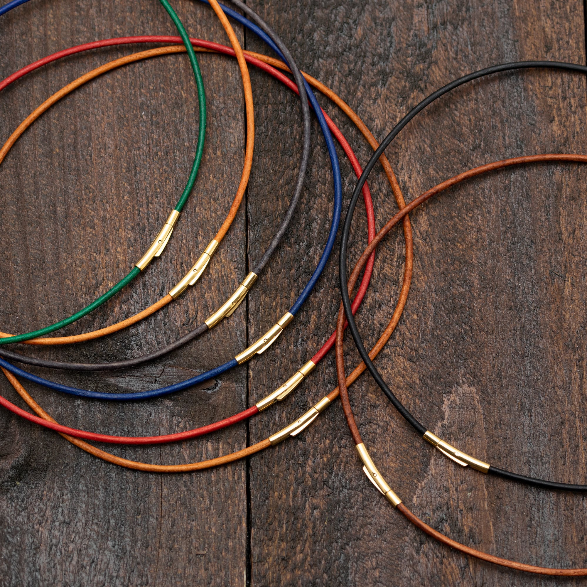 Necklace for Pendant Charm with Gold Color Clasp, Thin Leather Cord Necklace for Pendant, Leather String Necklace  Custom Length
