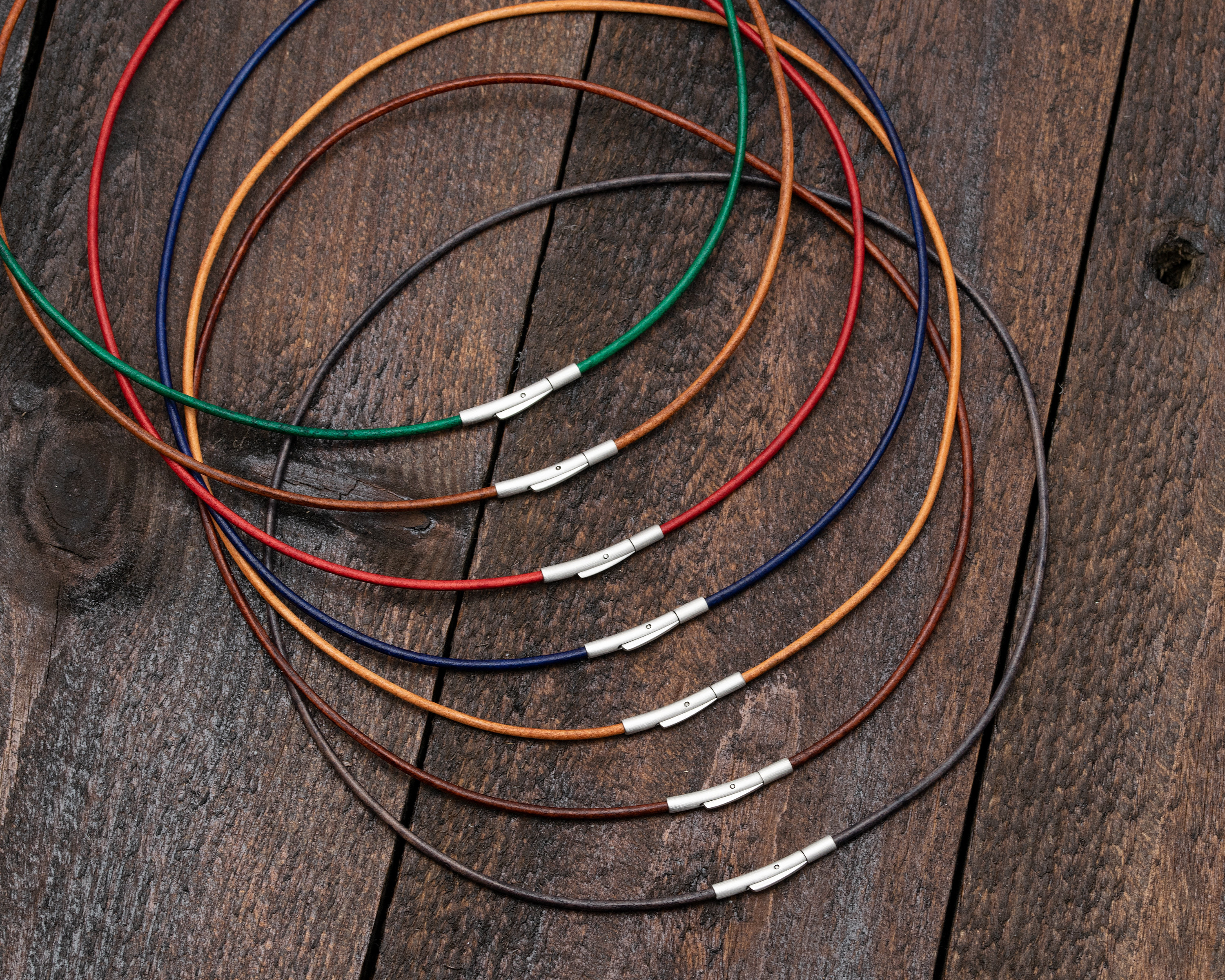 Bracciale Misani Gioielli Accenti In Cuoio Con Oro, Argento E Labradorite - Foto 6