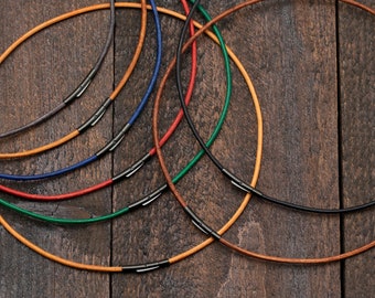 Ketting voor hanger met zwarte sluiting, dunne leren koordketting voor hanger, leren koordketting aangepaste lengte