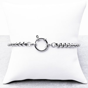 Men&#39;s &quot;GET LAYERED&quot; Bracelet| Men&#39;s Silver Stainless Steel Box Chain Bracelet| Men&#39;s Silver Chain Bracelet| Men&#39;s Layering Bracelet