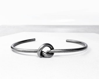 Men's "CELTIC KNOT CUFF" Bracelet| Men's Oxidized Silver Stainless Steel Celtic Knot Cuff Bracelet| Men's Stainless Steel Cuff Bracelet
