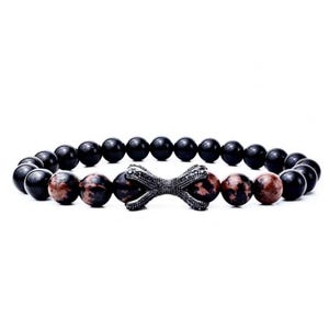 Men&#39;s &quot;BLACK CLAW&quot;  Bracelet| Men&#39;s Pavé Cubic Zirconia Black Eagle Claw Bracelet| Men&#39;s Mahogany Obsidian Black Onyx Gemstone Bracelet