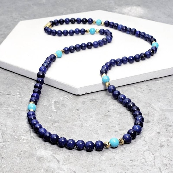 Lapis and Turquoise Necklace - Etsy
