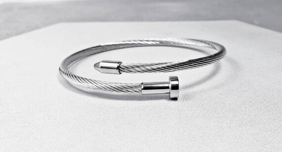 Woven steel nail bracelet deals