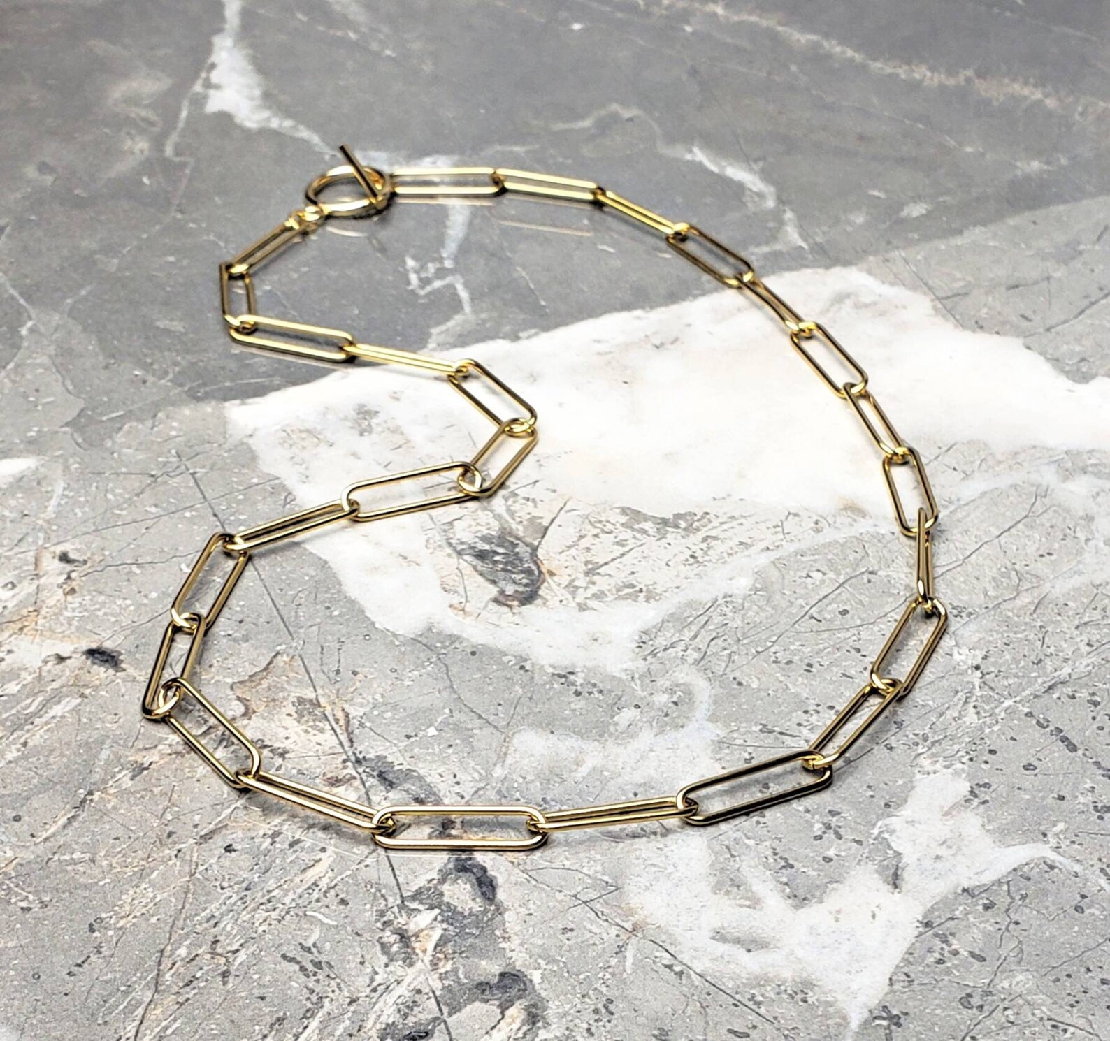 Men's gold PAPERCLIP Chain Necklace Men's Etsy