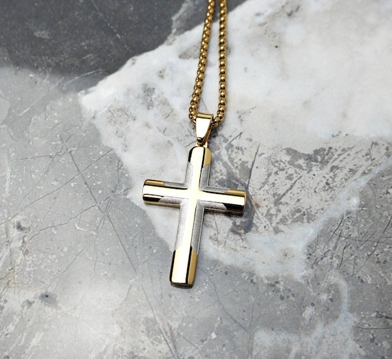 SKQIR Stainless Steel Cross Necklace for men Silver Cross India | Ubuy