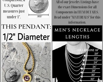 Men's GOLD ALEXANDRITE COIN Necklace Men's Alexandrite Gold