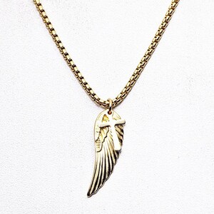 Men's golden WARRIOR Wing Necklace Men's - Etsy