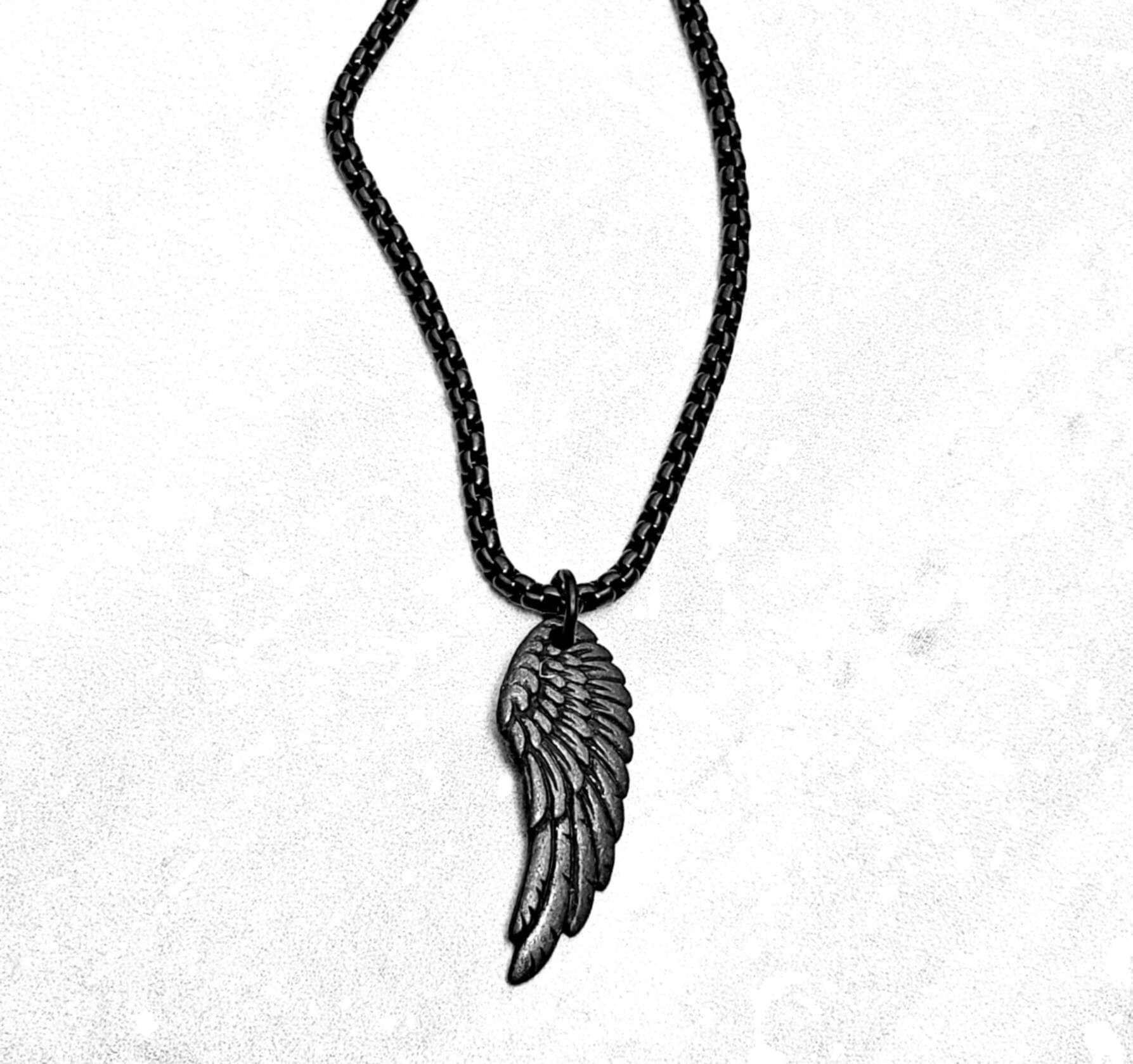 Black wing necklace sale