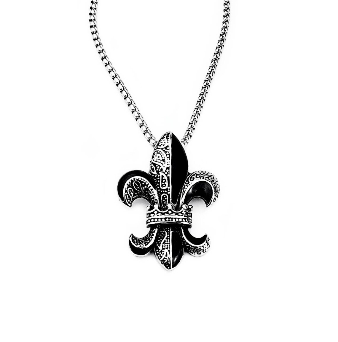 Men's fleur De LIS Crown Necklace Men's Etsy Sweden