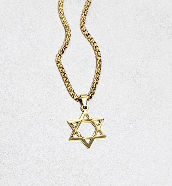 Star of david necklace mens gold clearance