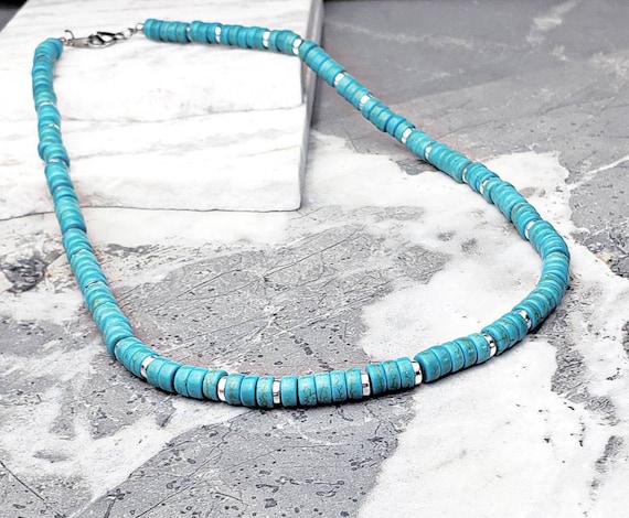 メンズ シルバー＆ターコイズネックレス | メンズ ターコイズ 宝石