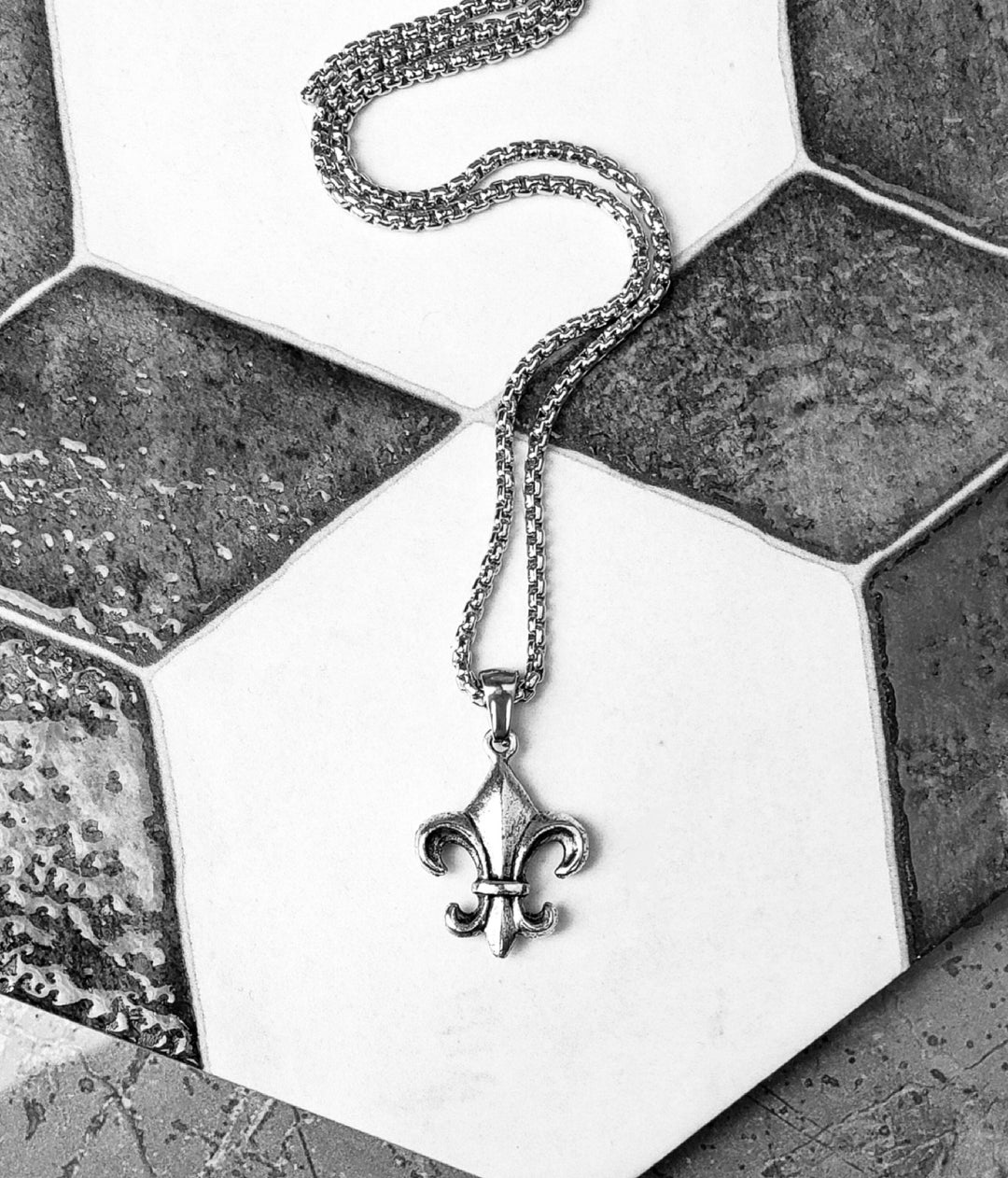 Men's rustic FLEUR De Lis Necklace Men's Etsy