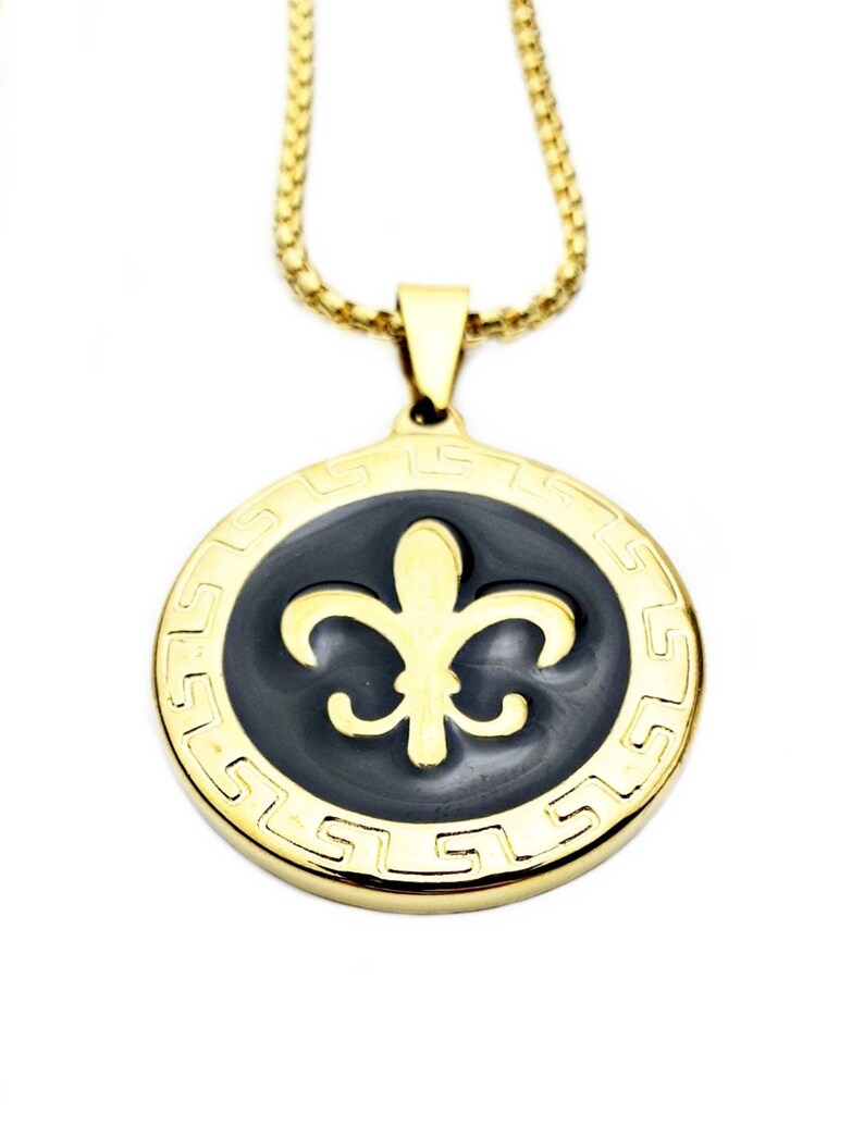 Men's GOLD FLEUR De Lis Necklace Men's Gold Etsy