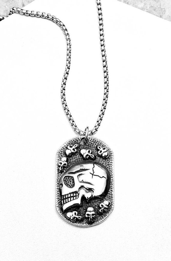 Skull dog hotsell tag necklace
