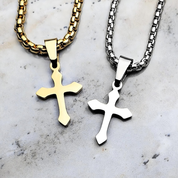 メンズ ステンレススチール シルバー ゴールド クロス ID 識別 ブラック 編み込み レザー バングル ブレスレット　並行輸入品