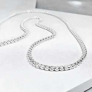 Men&#39;s &quot;PLATINUM SILVER CHAIN&quot; Necklace| Men&#39;s Platinum Silver Stainless Steel Box Chain Necklace| Men&#39;s Platinum Silver Chain Necklace
