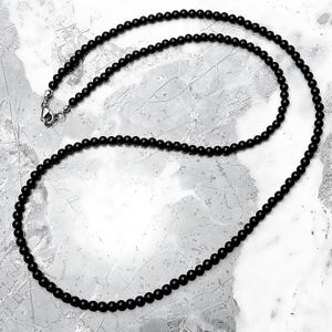 Men's "BLACK ONYX CHAIN" Necklace| Men's Black Onyx Gemstone Beaded Necklace| Men's Matte Black Onyx Gemstone Beaded Necklace