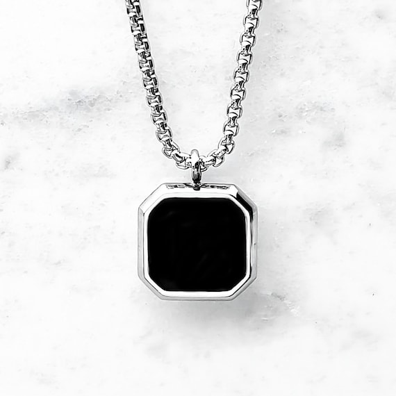 Men's BLACK ONYX AMULET Necklace | Men's Black Onyx Gemstone