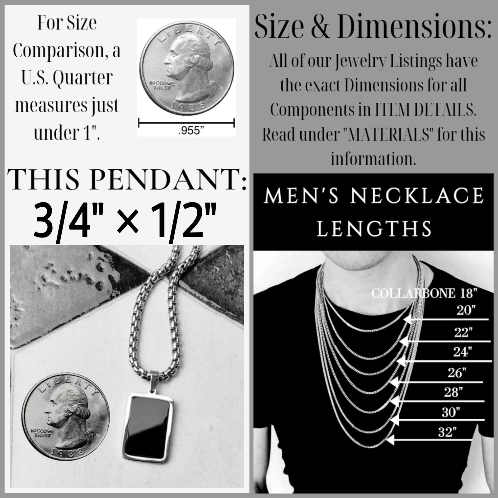☆MARS MARK☆ Octagon Black Onyx Pendant M62 Amazon.com: RTZN® Black Onyx Necklace for Men – Premium Dog