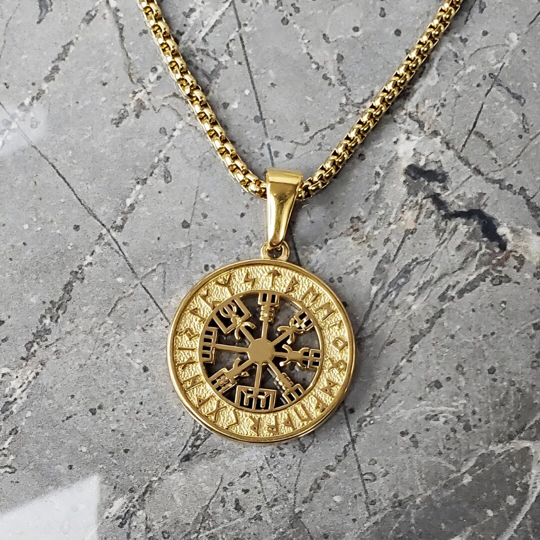 Compass Collier Pendentif Or Homme Collier Pour Homme Silver