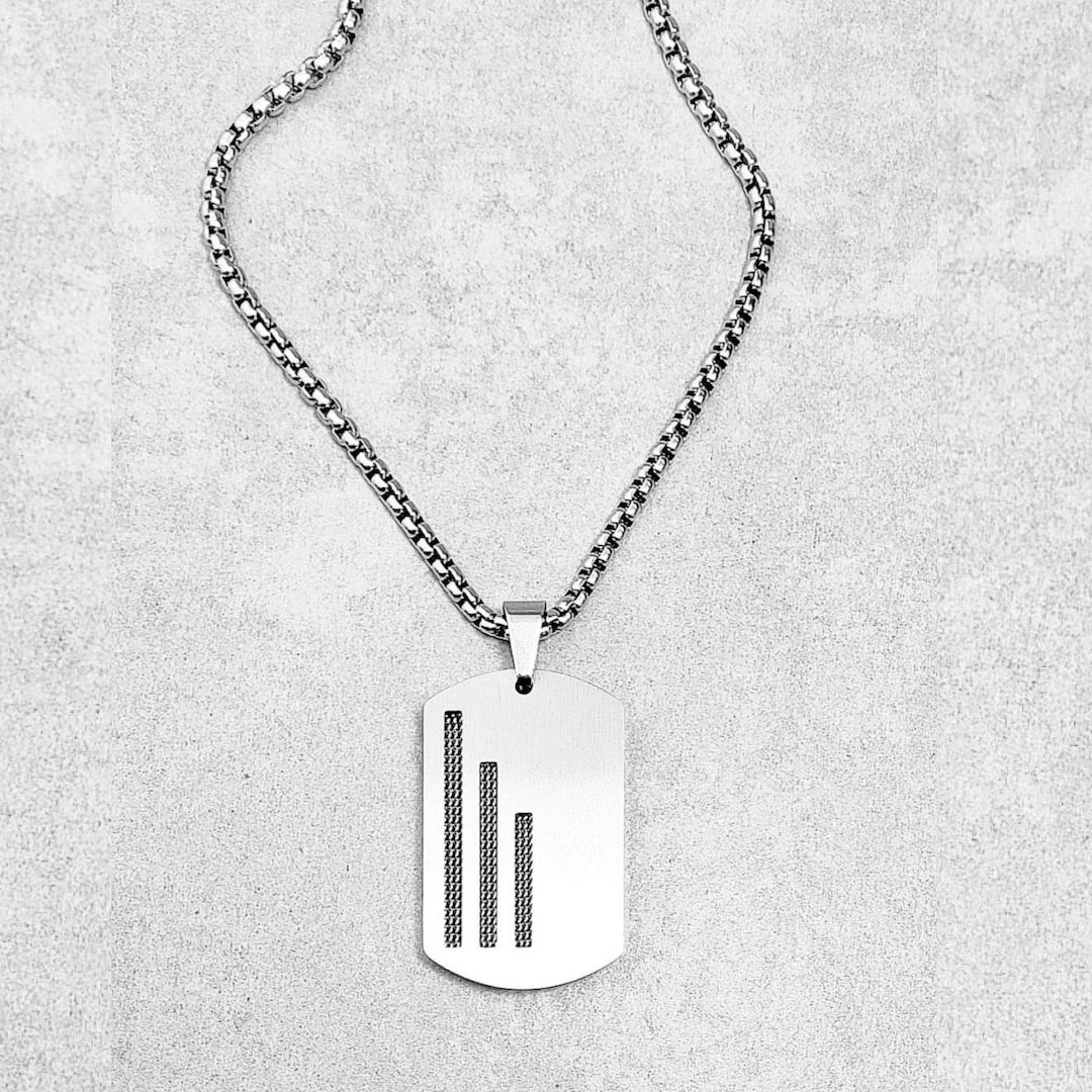 Men's silver DOG Tag Necklace Men's Etsy