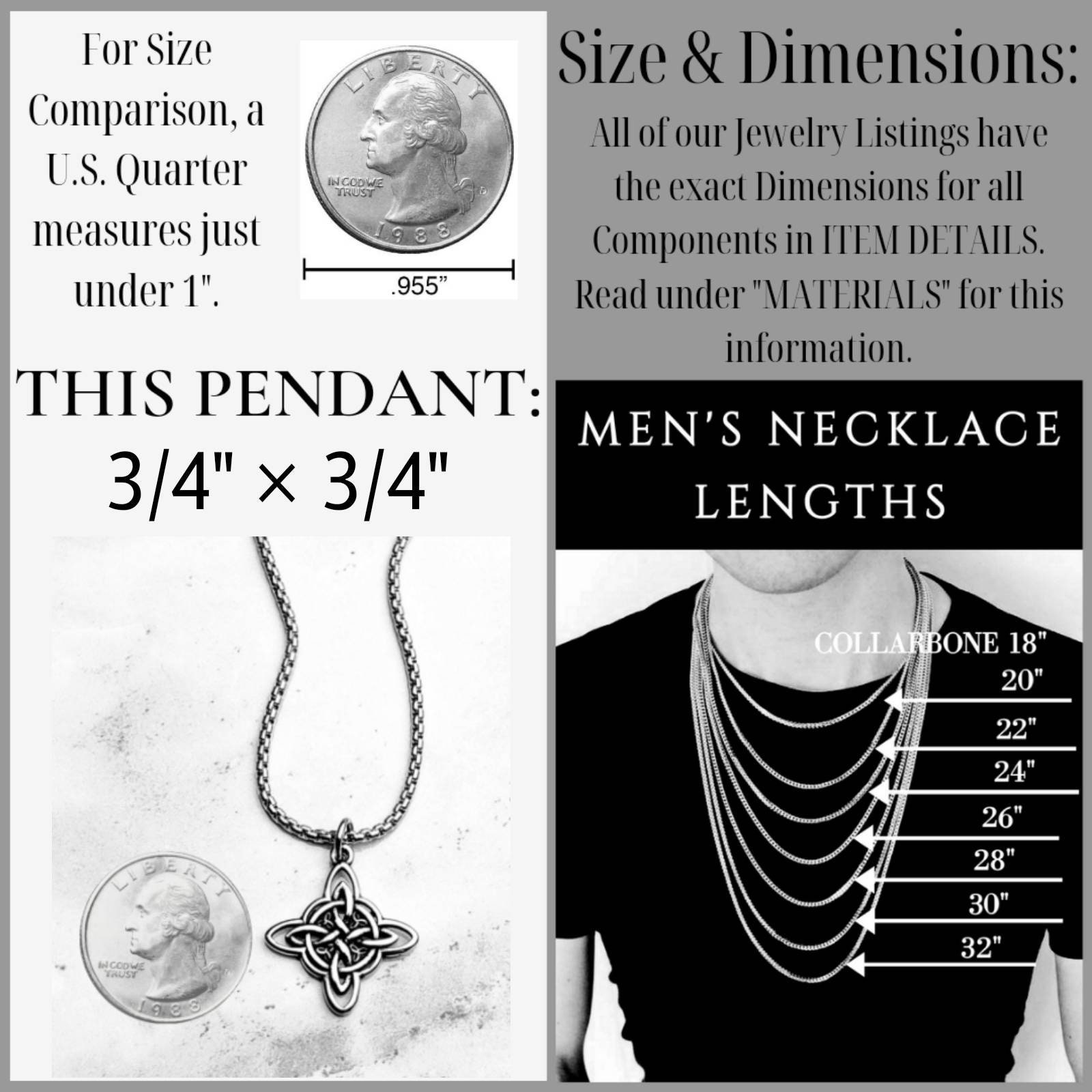 Collana Da Uomo Con Ciondolo Nodo Irlandese Con Croce - Foto 9