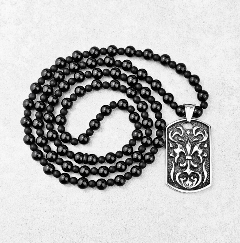 Men's fleur DE Lis Necklace Men's Silver Etsy