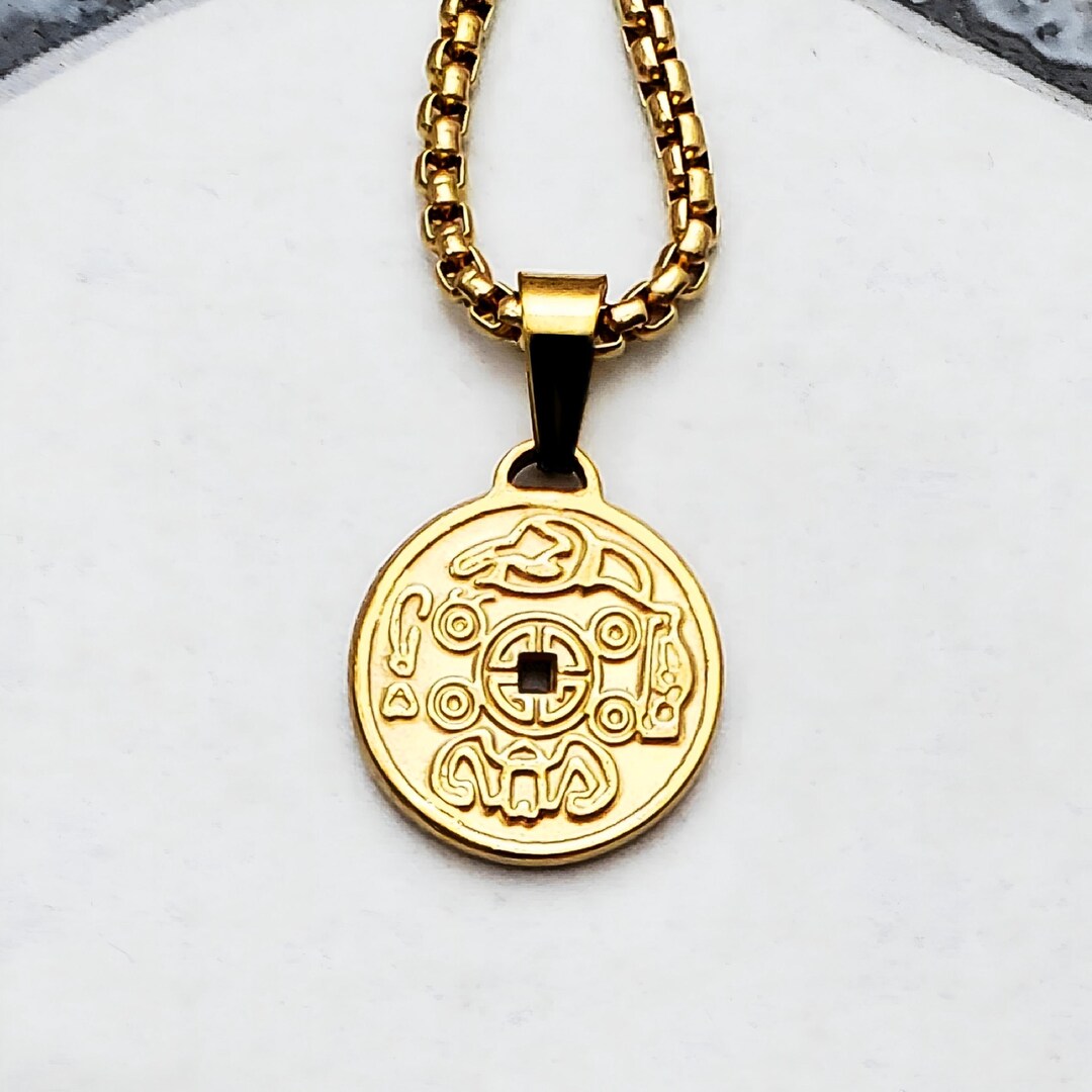 Ox Chain Men's CHINESE OX COIN Necklace | Men's Gold Stainless Steel Symbolic ...