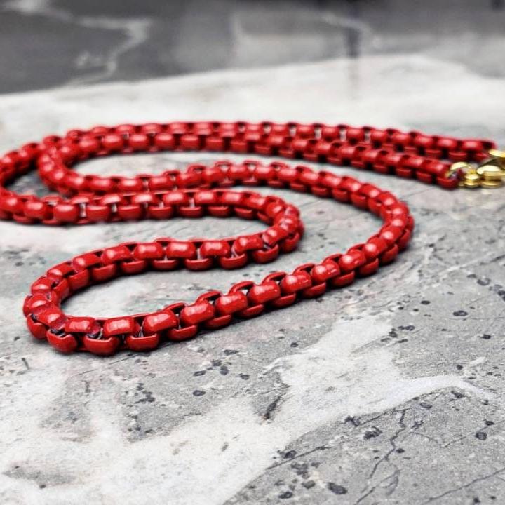 Mens red necklace deals