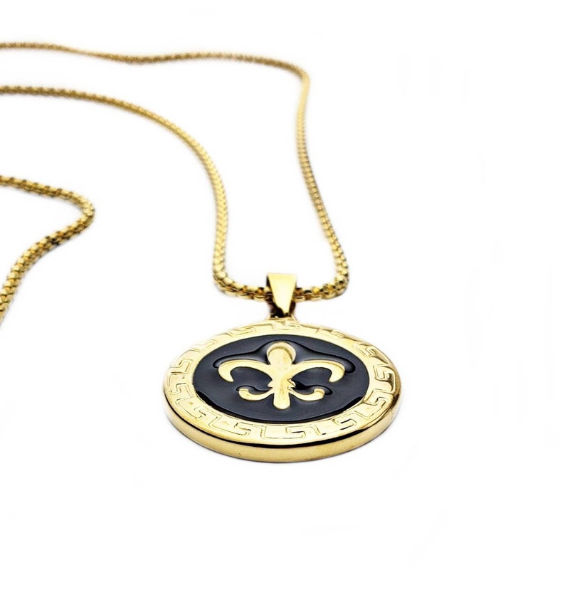 Men's GOLD FLEUR De Lis Necklace Men's Gold Etsy