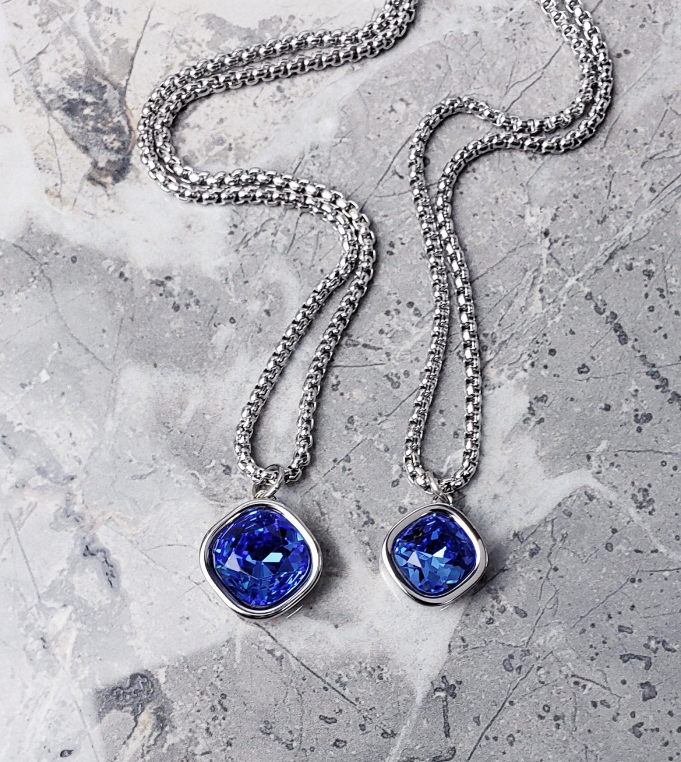 Lab Amulet Men's SILVER SAPPHIRE AMULET Necklace | Men's Lab Grown Sapphire ...