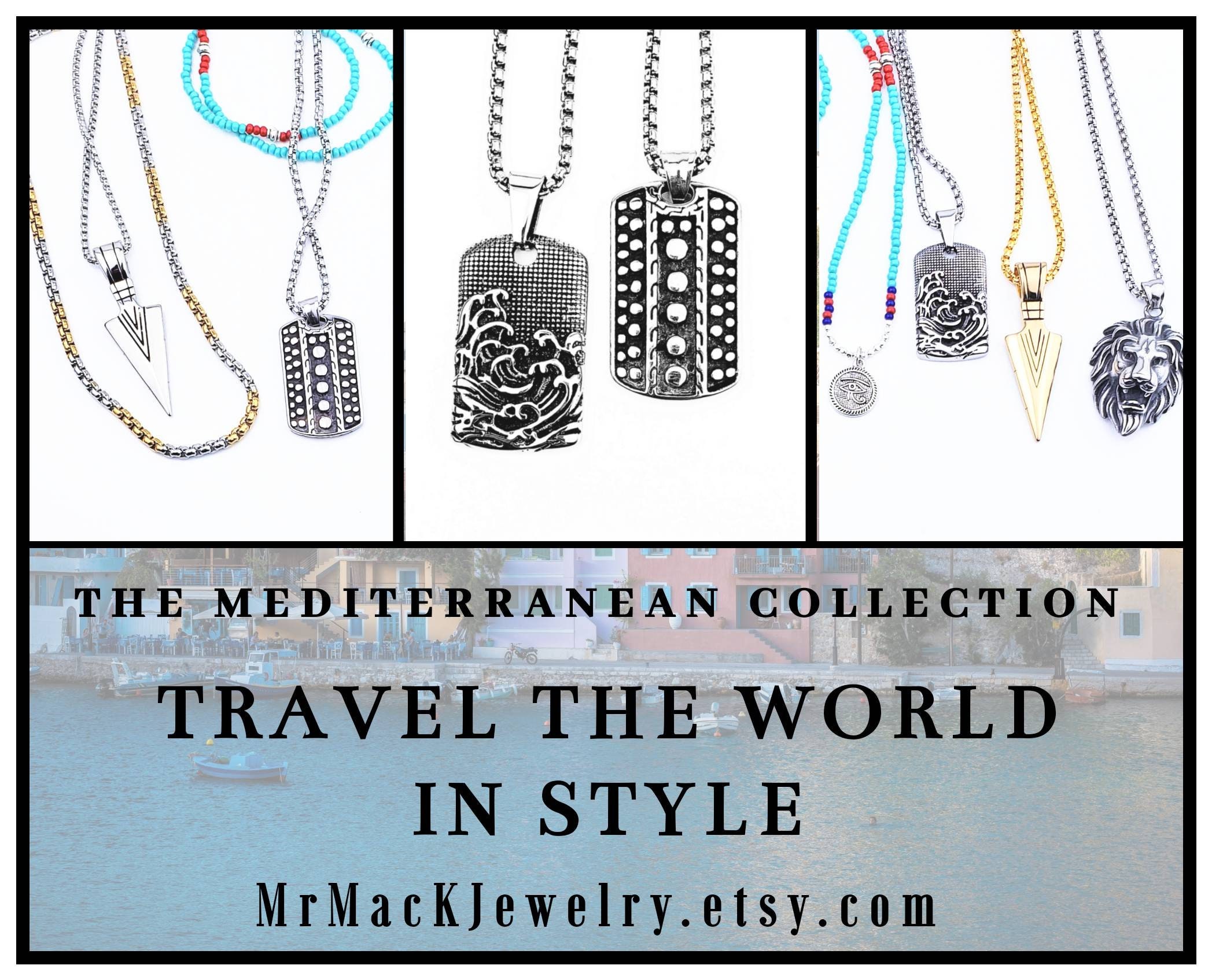 Men's black JASPER Tag Necklace Men's Etsy