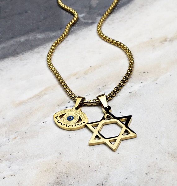 Mens gold 2024 chain and pendant