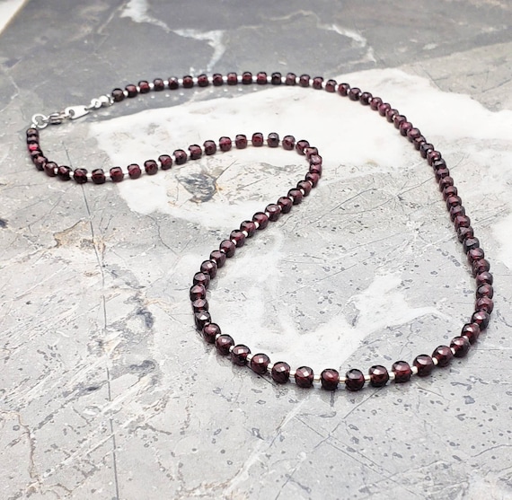 Mens on sale garnet necklace